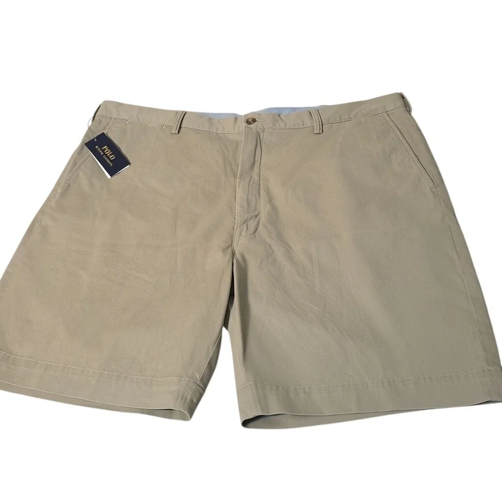 Polo Ralph Lauren Shorts Men 44 Tan Stretch Classic Fit 9 Inch Khaki Chino NWT